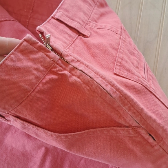 Christopher & Banks 100% Cotton Pockets Coral High Waisted Denim Skirt - Picture 2 of 10